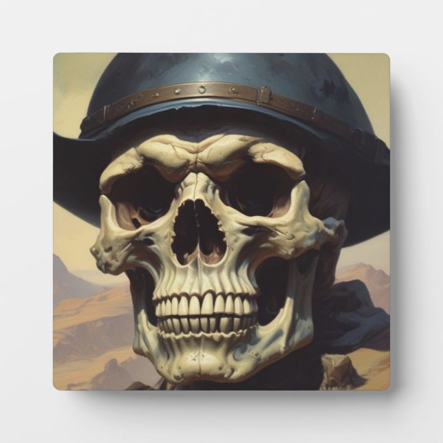 Skull Oil Painting Style Painting Illustration Plaque (Front)