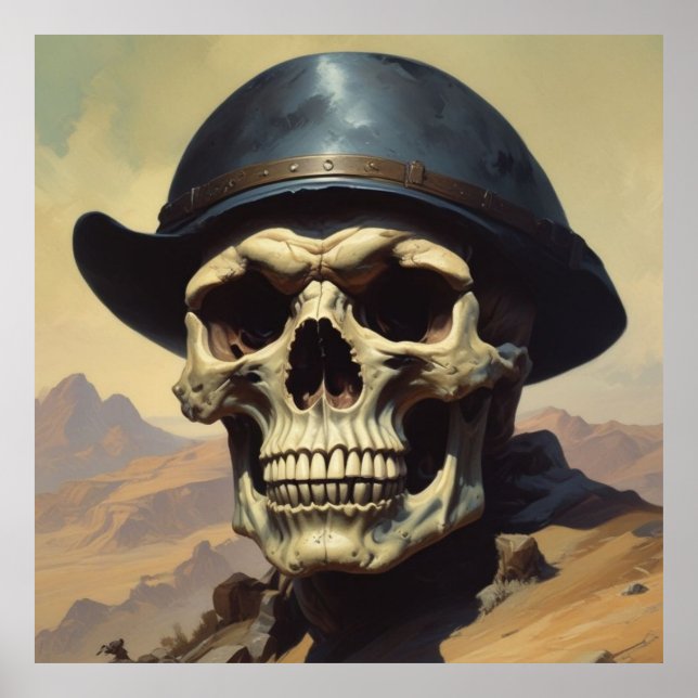 Skull Oil Painting Style Painting Illustration Poster (Front)