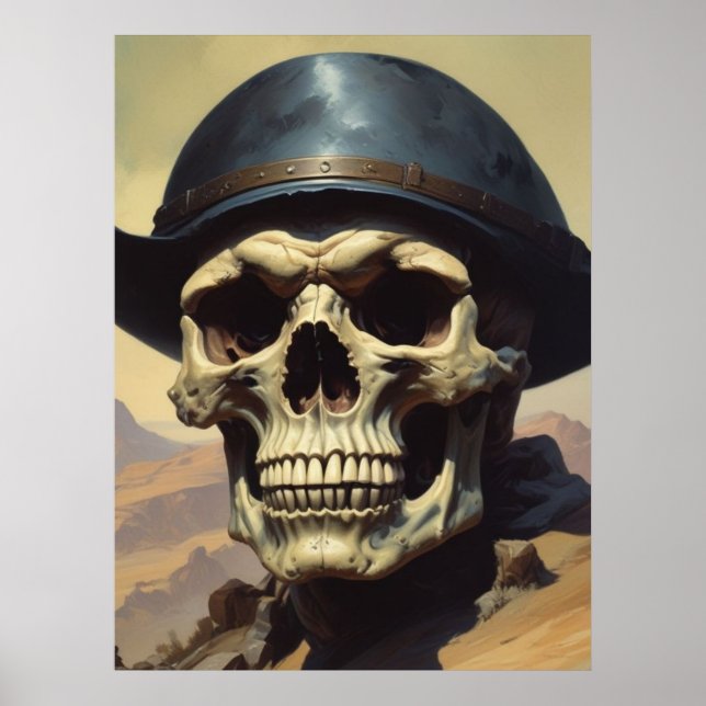 Skull Oil Painting Style Painting Illustration Poster (Front)
