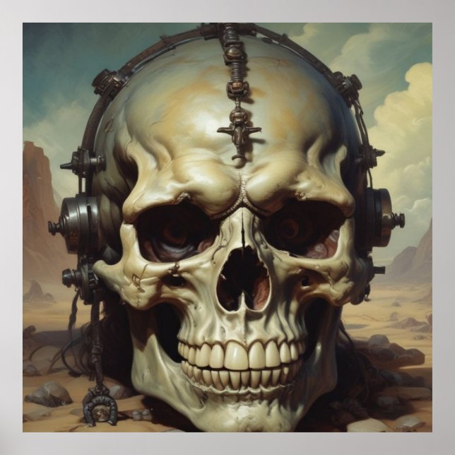 Skull Oil Painting Style Painting Illustration Poster (Front)