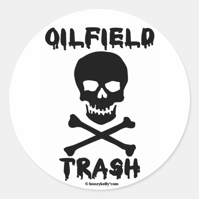 Skull, Oilfield Trash,Sticker,Oil Classic Round Sticker (Front)