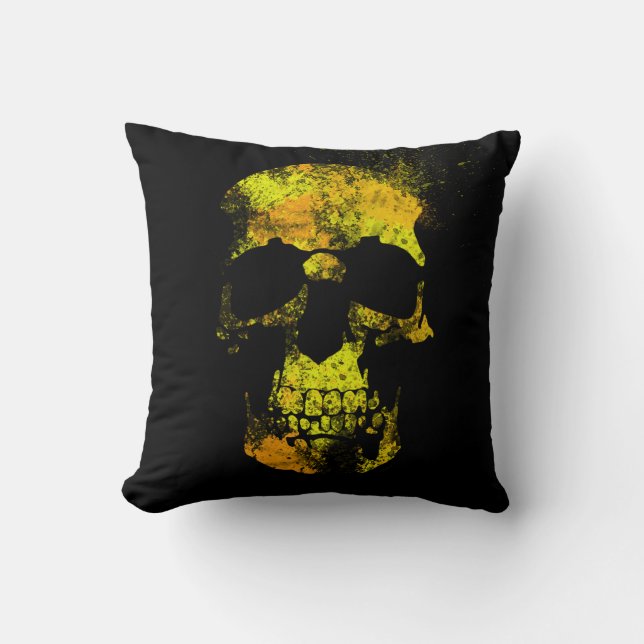 Skull on Black Cushion (Front)