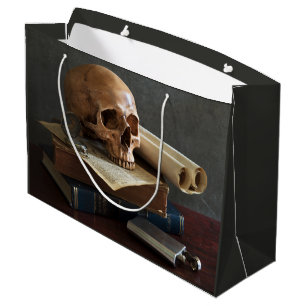 Skull on Books large gift bag