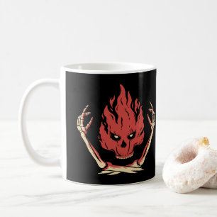 Skull On Fire Coffee Mug