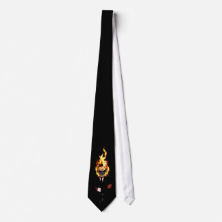 Skull on fire tie