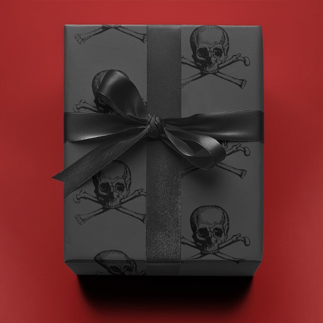 Skull on Grey |  Wrapping Paper (Creator Uploaded)