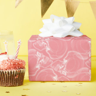 Skull on Pink Wrapping Paper