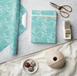 Skull on Teal Wrapping Paper