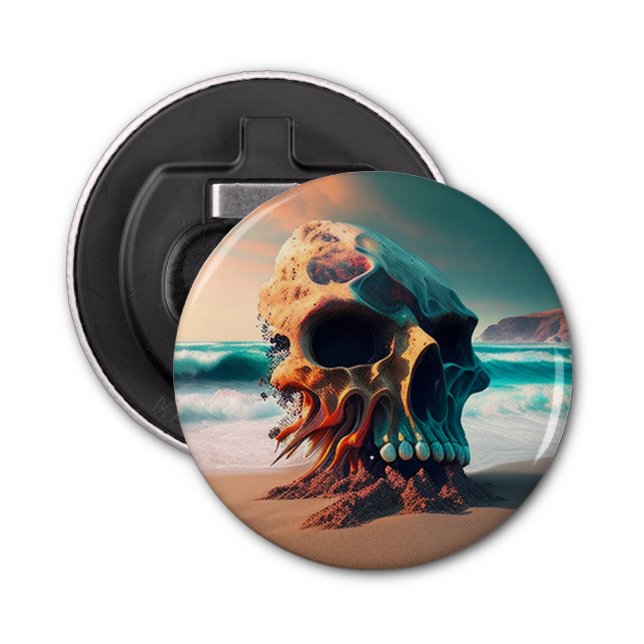 Skull on the Beach Bottle Opener (Front)