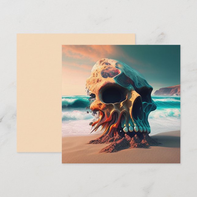 Skull on the beach card (Front/Back)