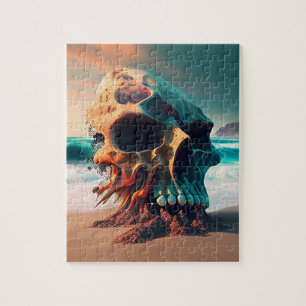 Skull on the beach jigsaw puzzle
