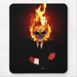 Skull one fire mouse mat