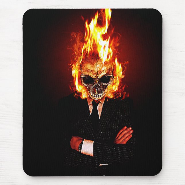 Skull one fire mouse mat (Front)