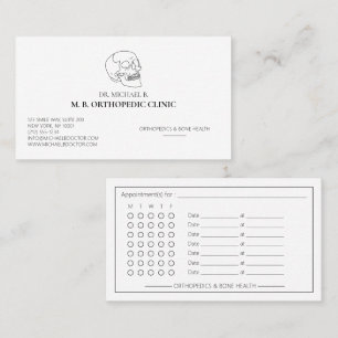 Skull Orthopaedic Surgeon Medical Anatomy Appointment Card
