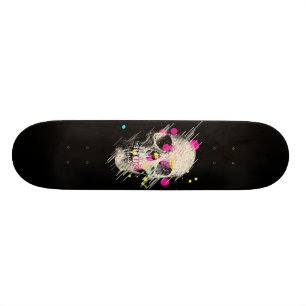 skull paint skateboard