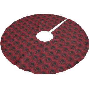 Skull Pattern Elegant Fun Halloween Goth Any Colou Brushed Polyester Tree Skirt