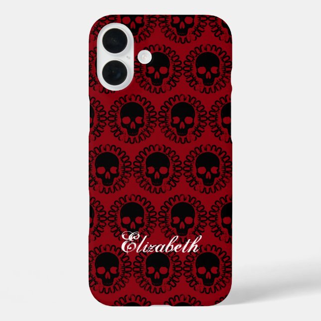 Skull Pattern Fancy Halloween Goth Any Colour Case-Mate iPhone Case (Back)
