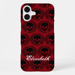 Skull Pattern Fancy Halloween Goth Any Colour iPhone 16 Plus Case