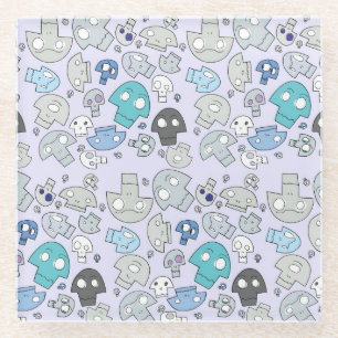 Skull Pattern Glass Coaster