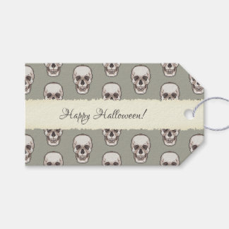 Skull Pattern Gothic Horror Pixel Art Gift Tags