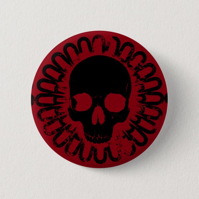 Skull Pattern Halloween Punk Goth Pick Any Colour 6 Cm Round Badge (Front)