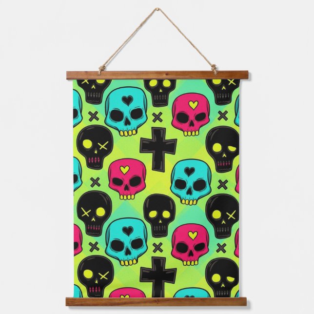 Skull Pattern Hanging Tapestry (Front)