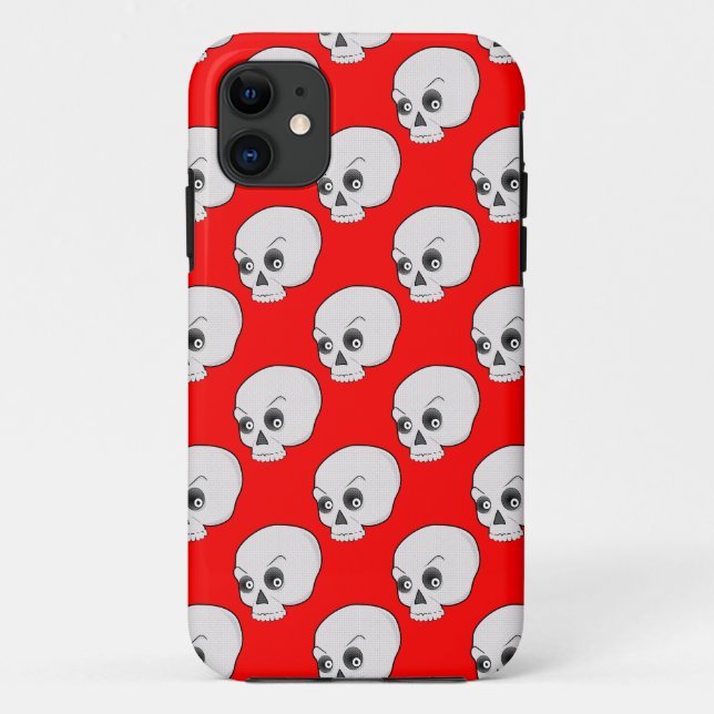Skull Pattern On Red Background Case-Mate iPhone Case (Back)