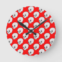 Skull Pattern On Red Background
