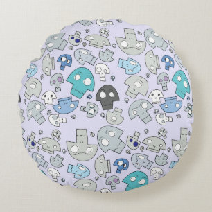 Skull Pattern Round Cushion
