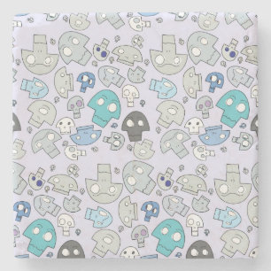 Skull Pattern Stone Coaster
