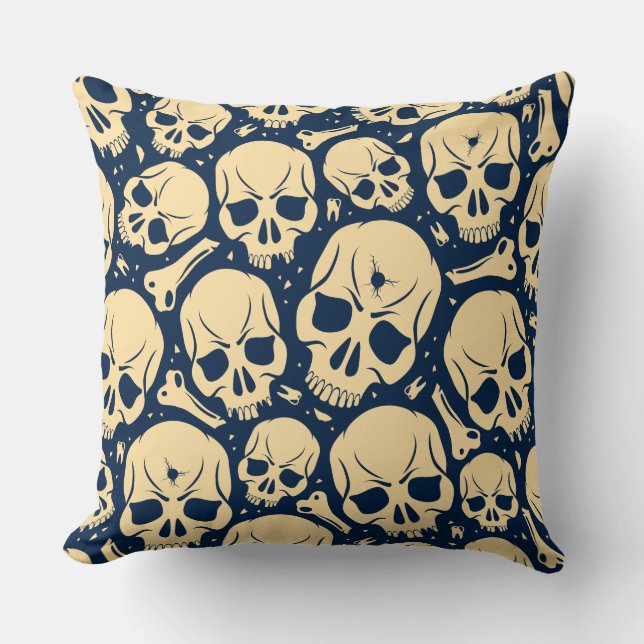 Skull Pattern Throw Pillow (Front)