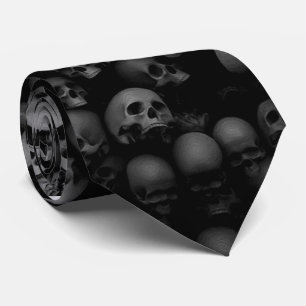skull pattern tie