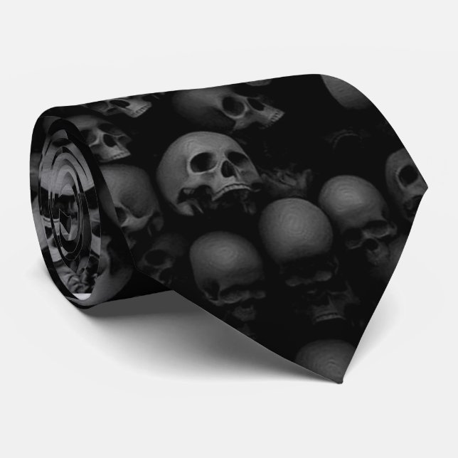 skull pattern tie (Rolled)