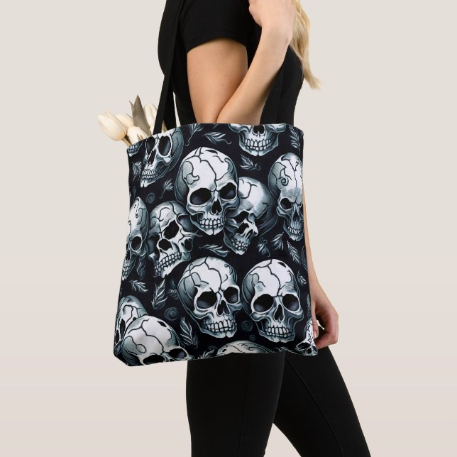 Skull Pattern Tote Bag (Close Up)