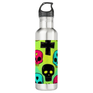 Skull Pattern Water Bottle