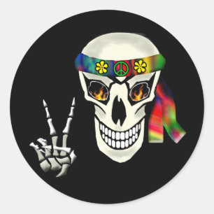 Skull Peace Classic Round Sticker