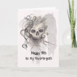 Skull pencil drawing 18th birthday card<br><div class="desc">Pencil drawing of a skull illustration,  birthday message reads "Happy 18th birthday to my favorite goth" but can be adapted for any number birthday by just easilychanging the template. For the goths out there.</div>