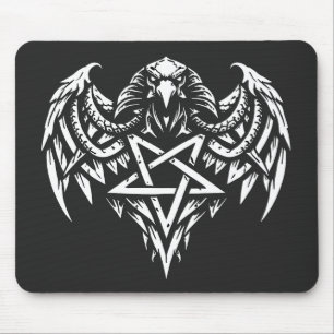 Skull Pentagram Tribal by BurnsInhell Mouse Mat