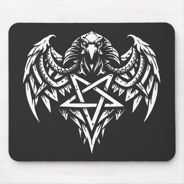 Skull Pentagram Tribal by BurnsInhell Mouse Mat (Front)