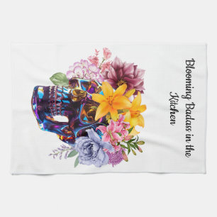SKULL PETALS TEA TOWEL