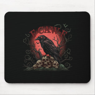 Skull Pile Raven F-caw-f Halloween Tee Mouse Mat