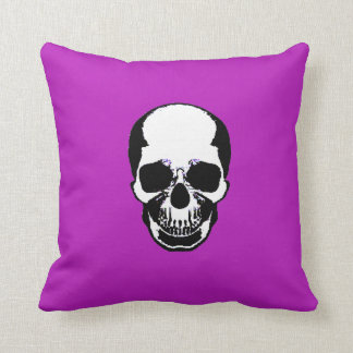 Skull Pillow - White Purple