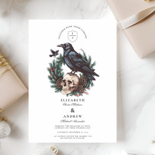 Skull & Pine Raven Gothic Invitation