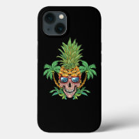 Skull Pineapple Aloha Beaches Hawaiian Flowers Haw