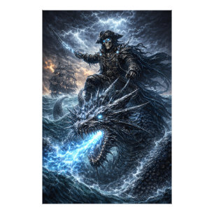 Skull Pirate Captain – Phantom Dragon Rider of the Photo Print