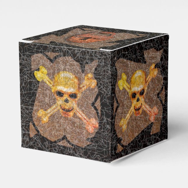 SKULL PIRATE OLD TREASURE CHEST FAVOUR BOX (Front Side)