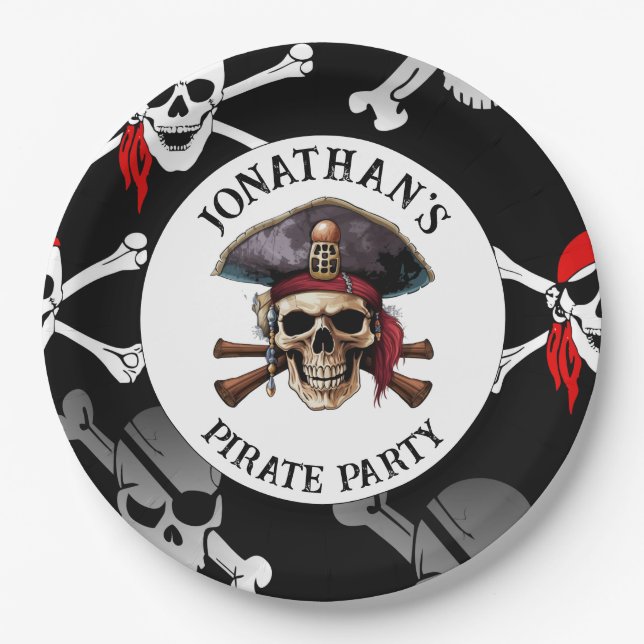 SKULL PIRATE Paper Plate (Front)