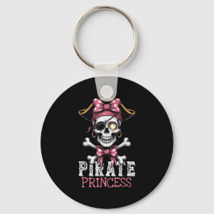 Skull Pirate Princess Crossbones Halloween For Kid Key Ring