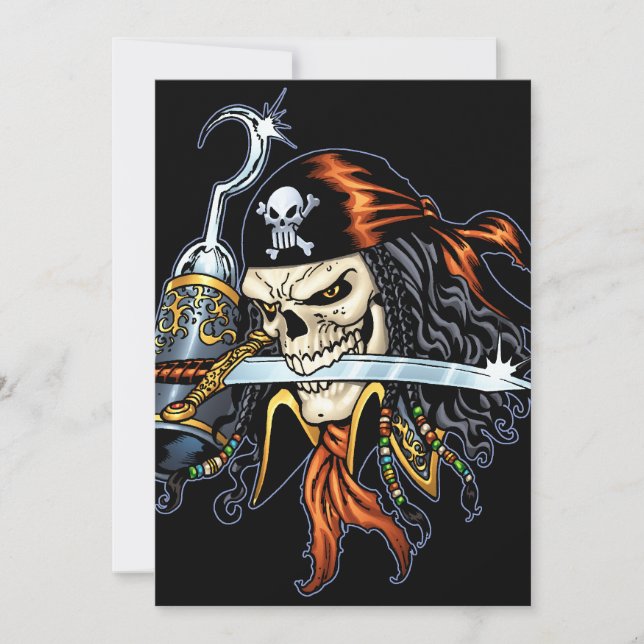 Skull Pirate with Sword and Hook by Al Rio (Front)