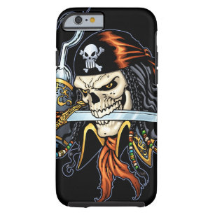 Skull Pirate with Sword and Hook by Al Rio Tough iPhone 6 Case